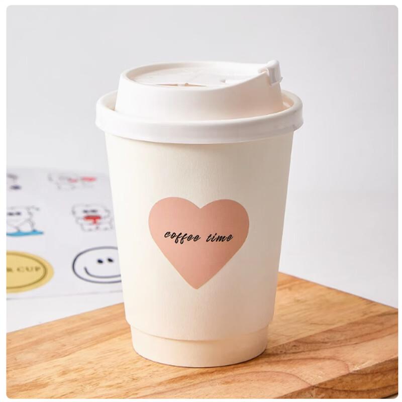 Saintbirel 400ml Disposable Double-Layer Cup with Lid