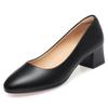 Spring new single shoes flight attendant women's shoes soft sole dress professional work shoes comfortable soft leather thick heel leather shoes