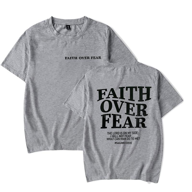 Faith Over Fear Christian T-shirts for Men Women Teen Boy Girl Summer Clothes Trendy Gift for Christian Faith Merch T-shirt Tops