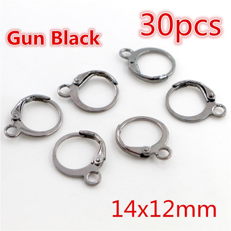 30-50pcs Fashion Bronze Rhodium Gold Silver Plated French Earring Hooks Wire Settings DIY Jewelry Making Findings Accessories