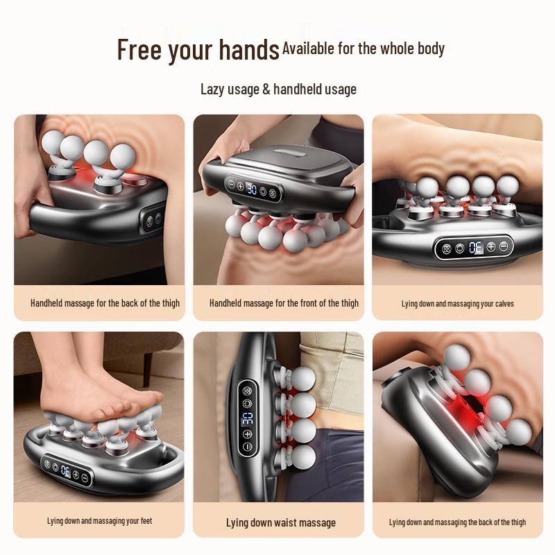 Cross 16-Head Muscle Massager: High Thrust Electric Fascia Gun with Multi-Heads