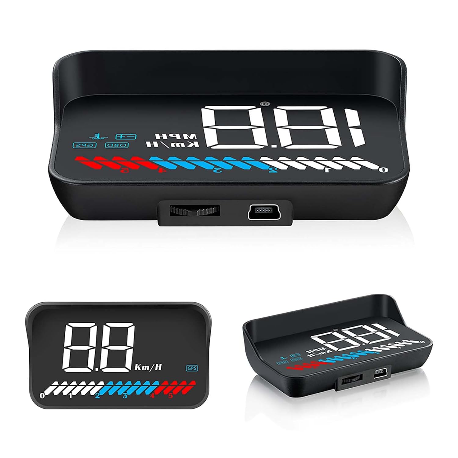 ACECAR Head Up Display Car Universal Dual System 3.5 Inches HUD, Speedometer OBD2 GPS Interface, Speed, Engine RPM, OverSpeed Warning, Mileage