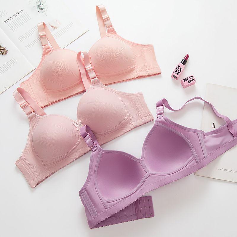 Große und dünne Dessous für Frauen ohne Stahlbügel, mit Raffung und Lifting-BH, zur Sammlung von Hilfsbrüsten und nicht-magnetischer High-End-BH
