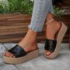 Round-toed Shoes One-line Pancakes Thick-soled Flip-flops