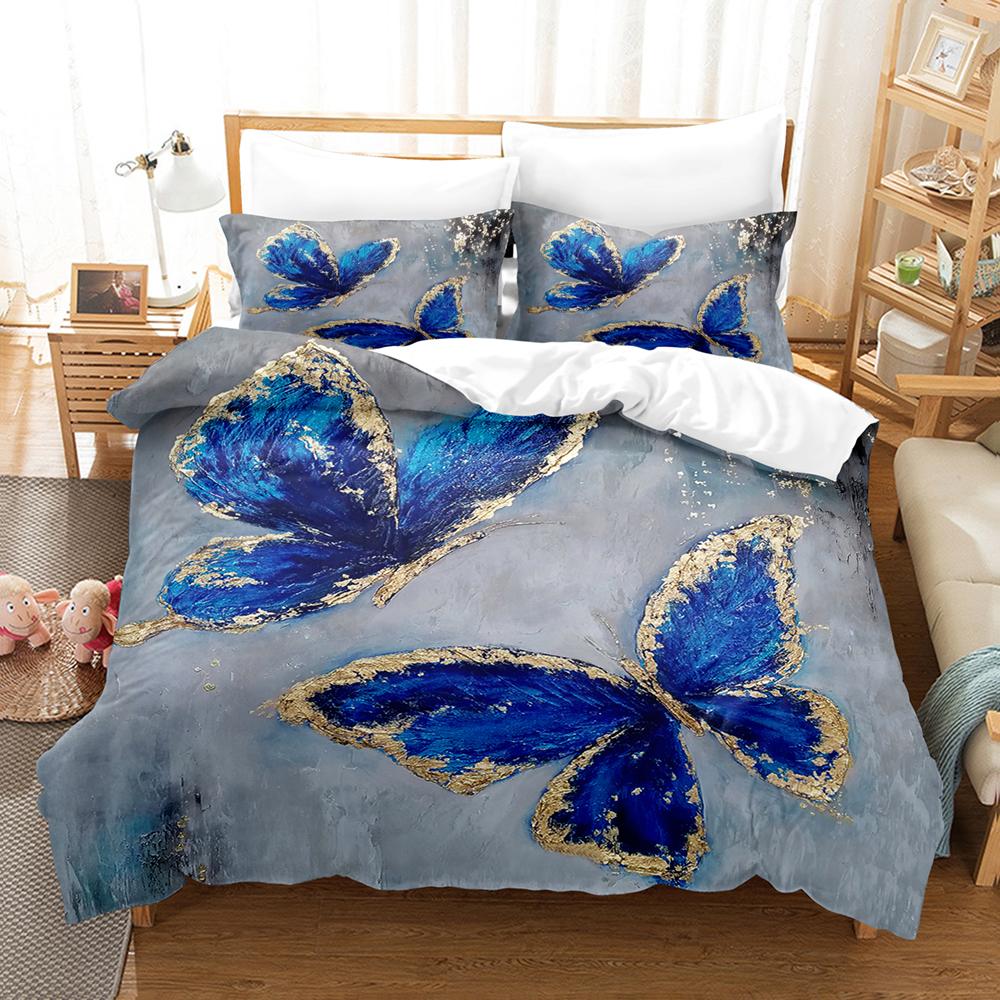 Fairy Tale Bedding Set Unicorn Butterfly Soft Comfortable Duvet Cover King Queen Double Single Size Kids Boys Girls Birthday Gif