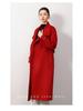 Double-Sided Cashmere Wool Coat, Women's 2024, 100% Wool, Stand Collar, Hepburn Style, Long and Loose Fit.