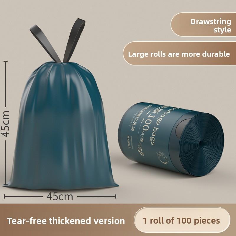 Kitchen Trash Bag With Drawstring Pe Material For Household Use And Waste Disposal 100pcs