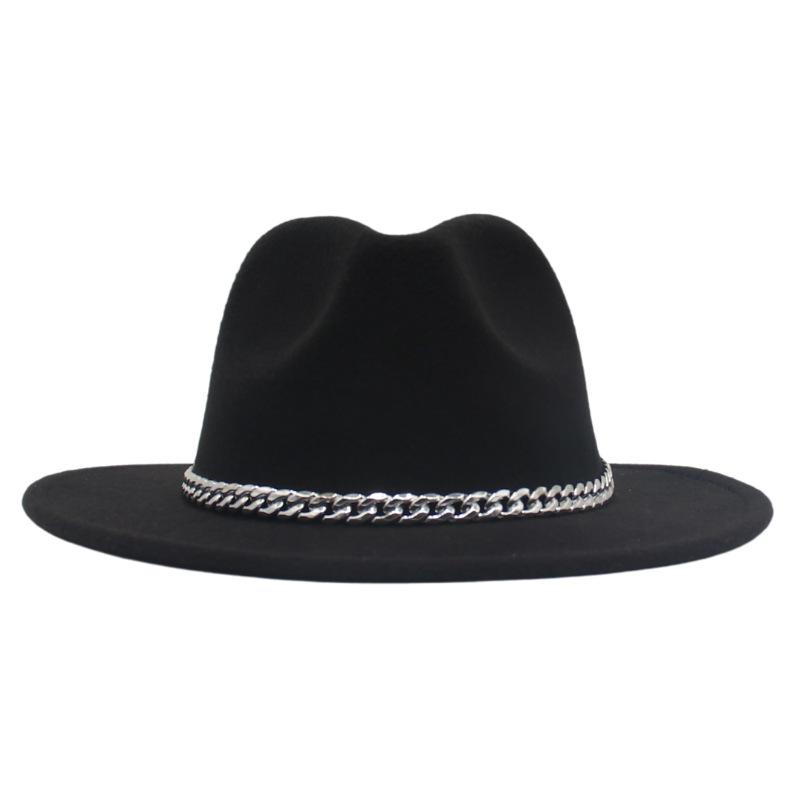 Chain Men'S And Women'S Multi-Colored Stage Hat Woolen Felt Hat Jazz Top Hat Hat