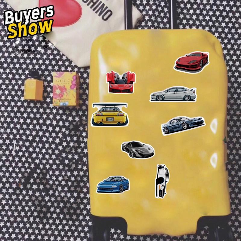 10/50/100Pcs Cool Car Stickers Sports Car Racing Stickers Vinyl Graffiti Stickers for DIY Luggage Laptop Motorcycle Bicycle Sticker