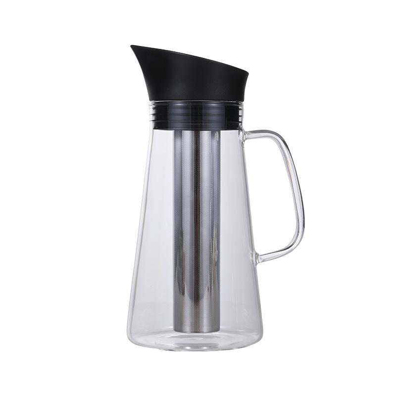 Ensemble de cafetière à infusion froide 1,5 L, cafetière à double usage, filtre, théière, expresso, machine à glaçons, cafetières en verre réutilisables et détachables