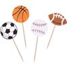 Sport Theme Cake Toppers Football Baseball Basketball Soccer Boy Party Cupcake Toppers Picks For Birthday Party Cake Decor 12PCs