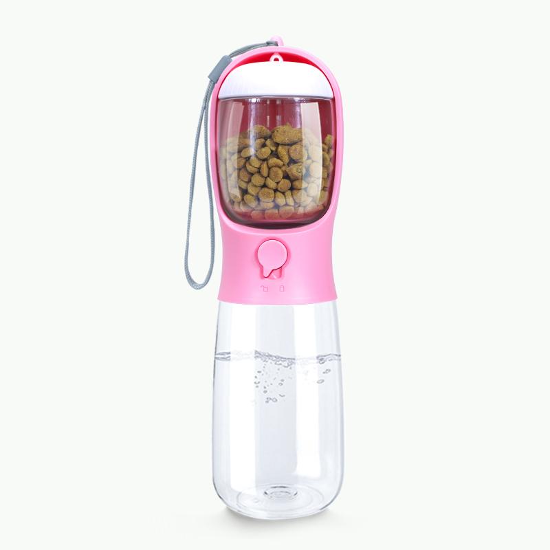 Food Grade Material 2 In 1 Portable Pet Dog Water and Food Bottle for Walking Feeder for Dogs Drinking Bottle