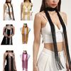 Woman Banquets Scarf with Tassels Shinning Collar for Female Dancing Photography