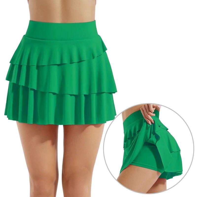 High Waisted Sports Cake Short Skirt High Top Sports Egg Pure Color Cake Skirt
