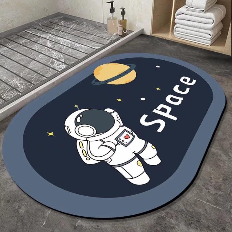 

Astronaut Cartoon Bathroom Moisture-wicking Fast-dry Mat Bathroom Non-slip Cushion Household Diatom Mud Cushion Durable 40*60cm