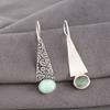 Natural Amazonite Gemstone 925 Sterling Silver Jewelry Handmade Earrings 1.9" EE-165-35