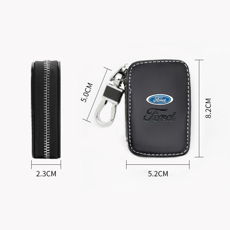 AAAMP1 3D Metal/Leather Car Keychain Badge Emblem Key Chain Rings For Ford Transit Fiesta Focus Mondeo Kuga Ranger Mustang Accessories