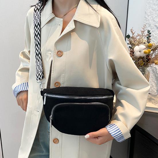 Cord Umhängetasche für Damen Crossbody Bauchtasche Lässige Hüfttasche mit verstellbarem Riemen für Reisen Laufen Ausflüge