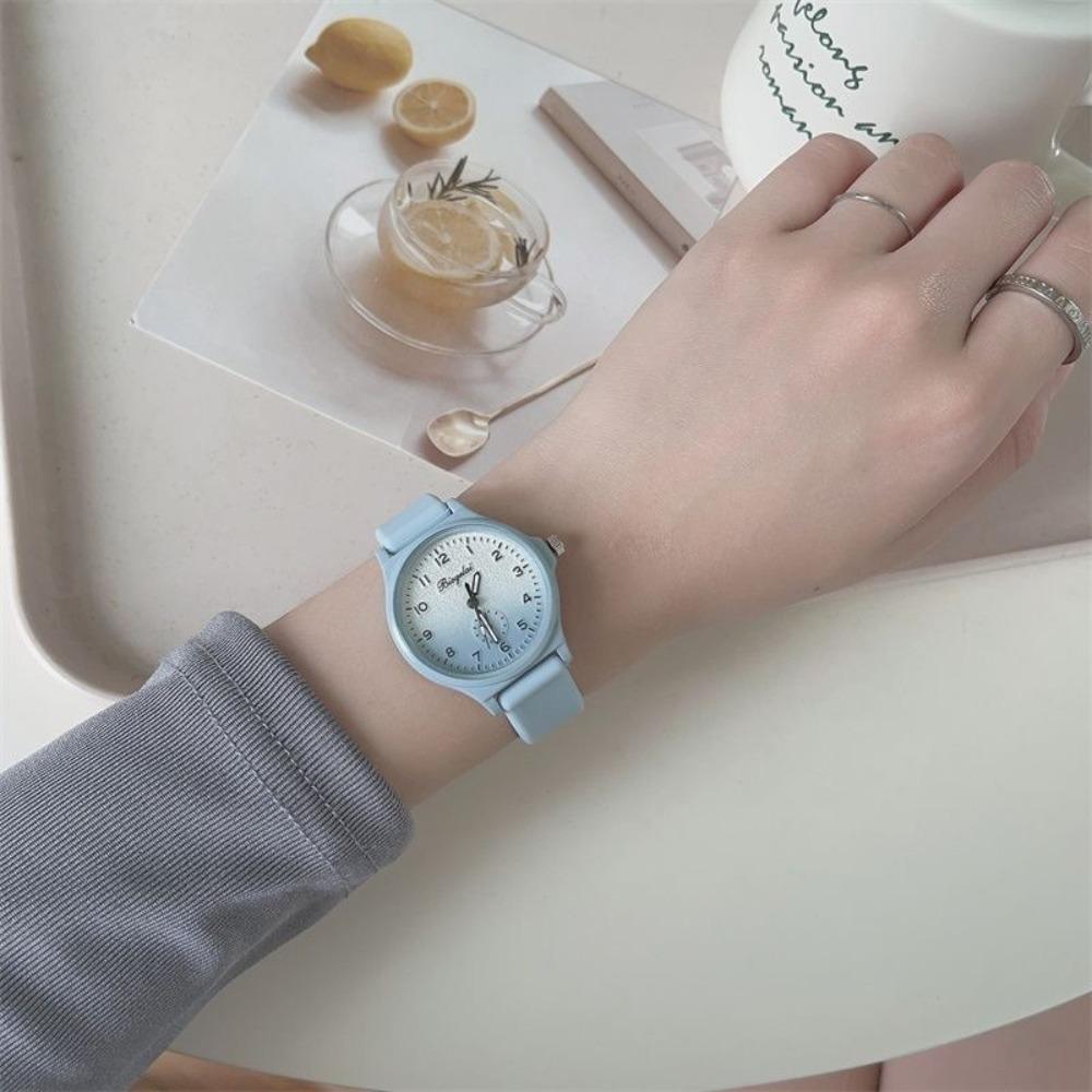 Silicone Strap Quartz Watch Quartz Movement Watch Creative Women s Watch  Gift синий