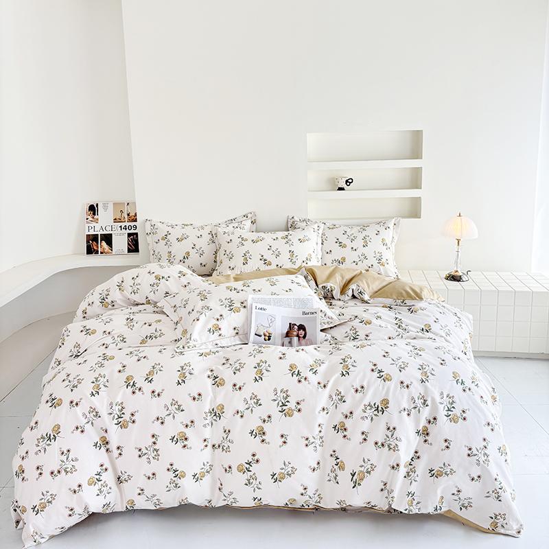 100% Cotton Printed Duvet Cover Set 3PC Soft Skin Friendly Bedding With One Quilt Cover And Two Pillowcases