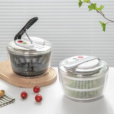 2 In 1 Manual Pressing Fruit and Vegetable Dehydrator Water Thrower Spinner Home Kitchen Fruit Salad Dehydrator Washing Basket