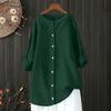 Women's Fashion Casual Solid Colour Cotton Button Cardigan Long Sleeve Top