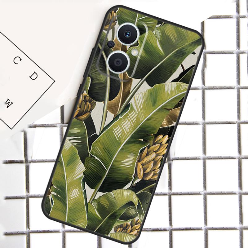 Tropical Leaf Pattern Phone Case For OPPO Reno 8T 7 8 Lite 14F 14 13 12 11 F 10 Pro OPPO Find X8 X6 X5 Pro Cover