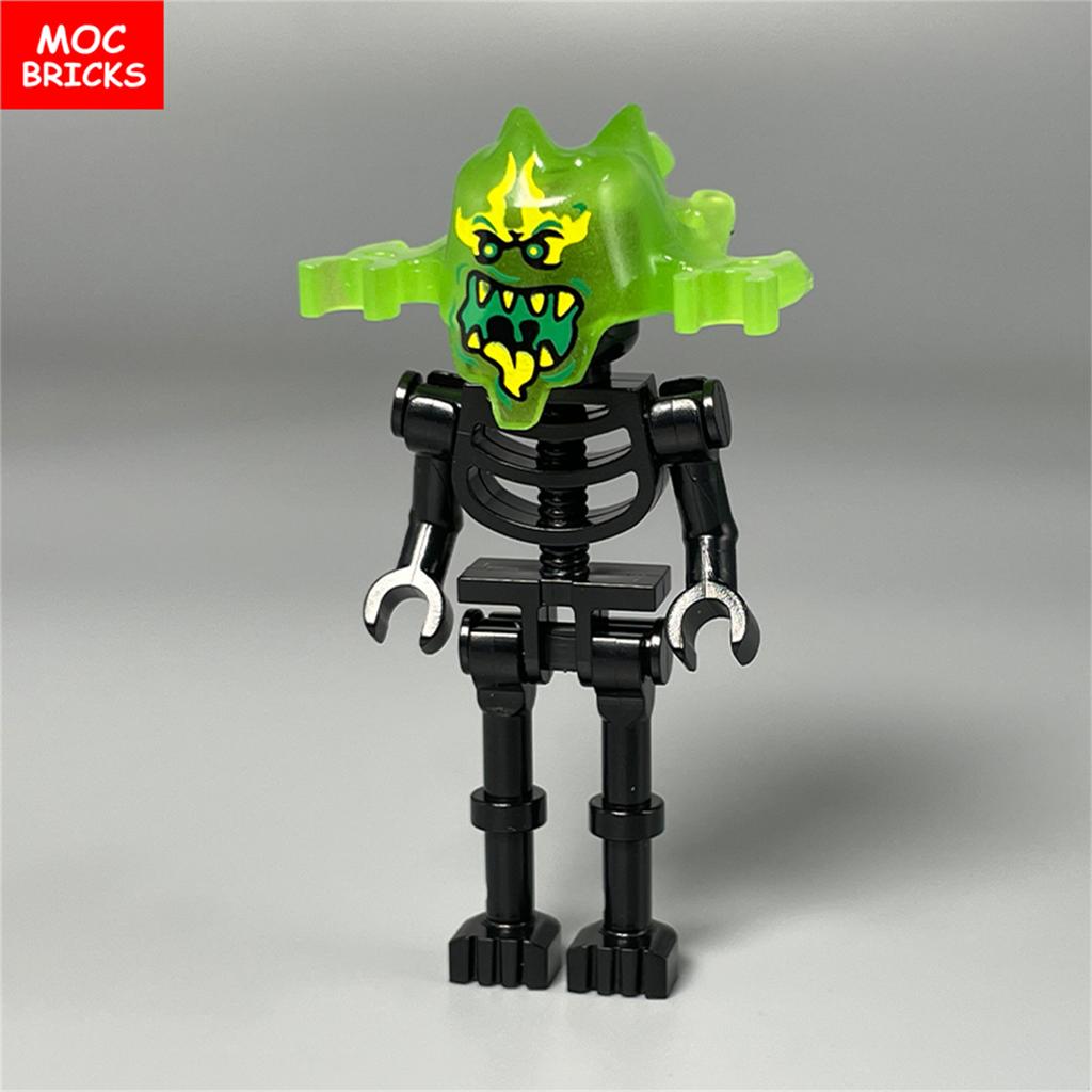 Non-Toxic Moc Bricks Halloween Luminous Helmet Action Figure Ghost Building Blocks Accessories Kids Gifts Kids Toys
