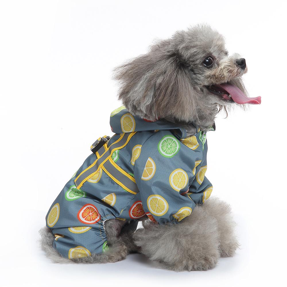 Universal Dog Raincoat with Foot Covers & Leash Access, Animal Design & Belly Wrap - Fits Small to Large Breeds