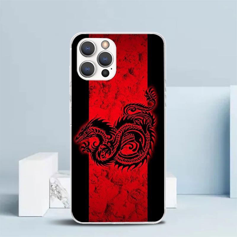 Japanese Dark Dragon Tattoo Phone Case For IPhone 16 17 Air 16E 15 14 Plus 13 Mini 12 11 Pro Max 7 8 + SE 2020 Soft TPU Back Cov