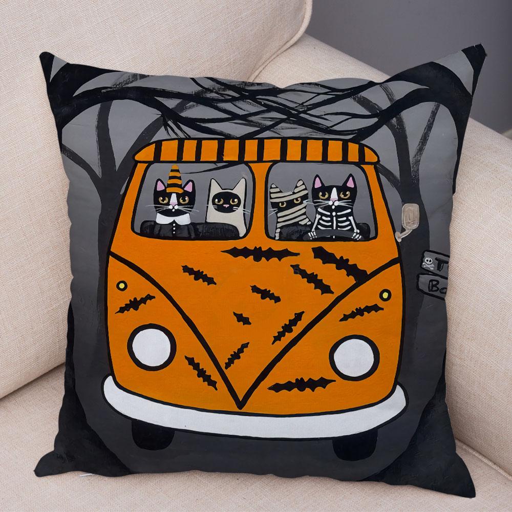 Bedroom Living Room Decorative Pillowcase Cushion Cover Pet Animal Cute Funny Cartoon Driving Cat Pillowcase