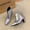 2024 Hot Sale Ladies Shoes Ankle Women's Boots Fashion Back Zip Office and Career Sexy Pointed Toe Plus Size Shoes for Women
