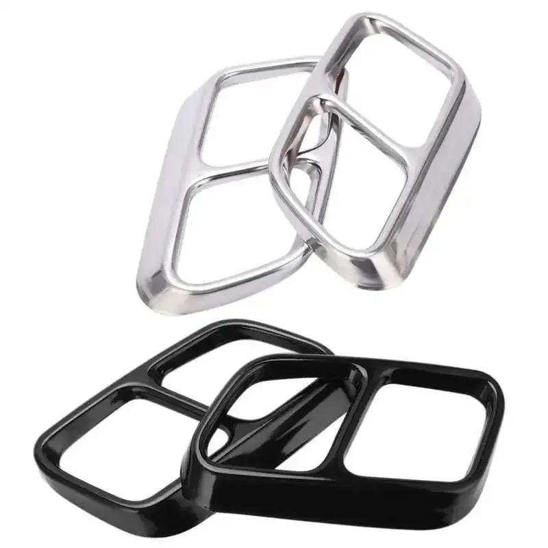 Car Quad Exhaust Tip Trim Stainless Steel for Mercedes‑Benz CLS W218 2012 2013 2014 2015 2016 2017