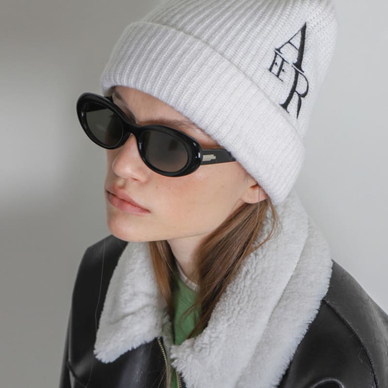

AEER Beanie New Logo Wool Cashmere Blend Ivory Free