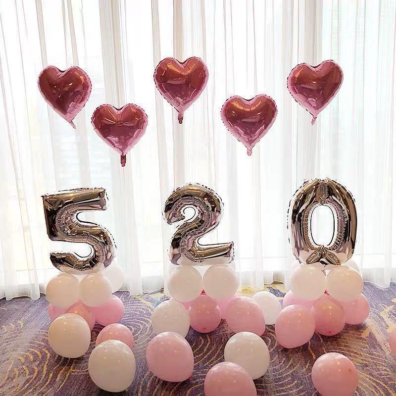 Honeymoon Room Wedding Scene Decor Set: Love Letter Balloons & Transparent Boxes