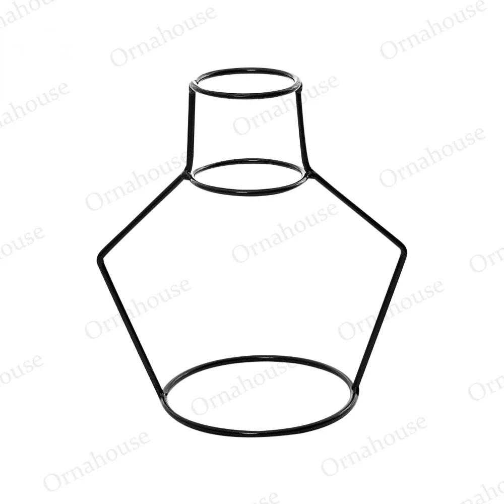 Metallhalterung im nordischen Stil für Zuhause, kreativer flaschenloser Schmuck, Vintage-Vasen aus Eisendraht, trockene und frische Blumenarrangements, Eisenhandwerk