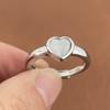 925 Sterling Silver Rings for Women Couple Minimalist Handmade Simple Pearl Heart Ring Party Jewelry Gift Prevent Allergy