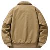 Herren-Arbeitsjacke aus Lammwolle - Dicke, Warme Baumwolljacke mit Samtfutter, Reverskragen, Herbst/Winter Freizeit-Oberbekleidung.