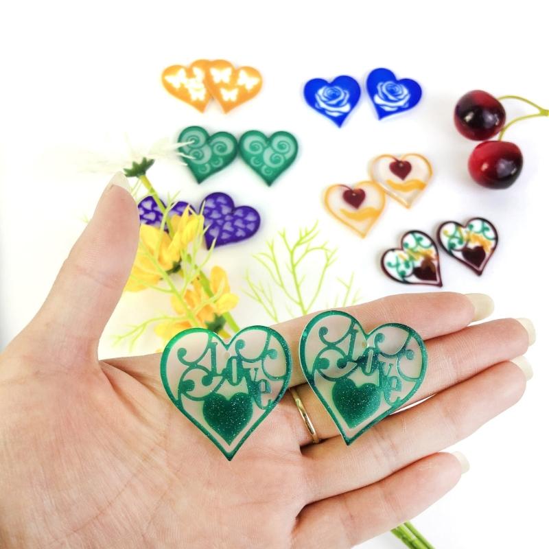 Craft Stunning Earrings Making Mold Butterfly Heart Pendant Silicone Molds Handcrafted Eardrop Moulds for DIY Lover