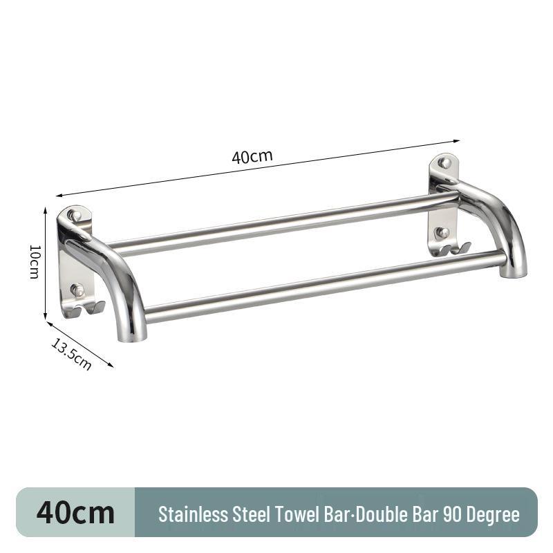 304 Stainless Steel Double Bar Bathroom Towel Rack