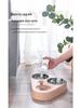 Cute Triangle Pet Bowl Set: 3 Plastic Bowls with Automatic Water Dispenser and Splash-Proof Design