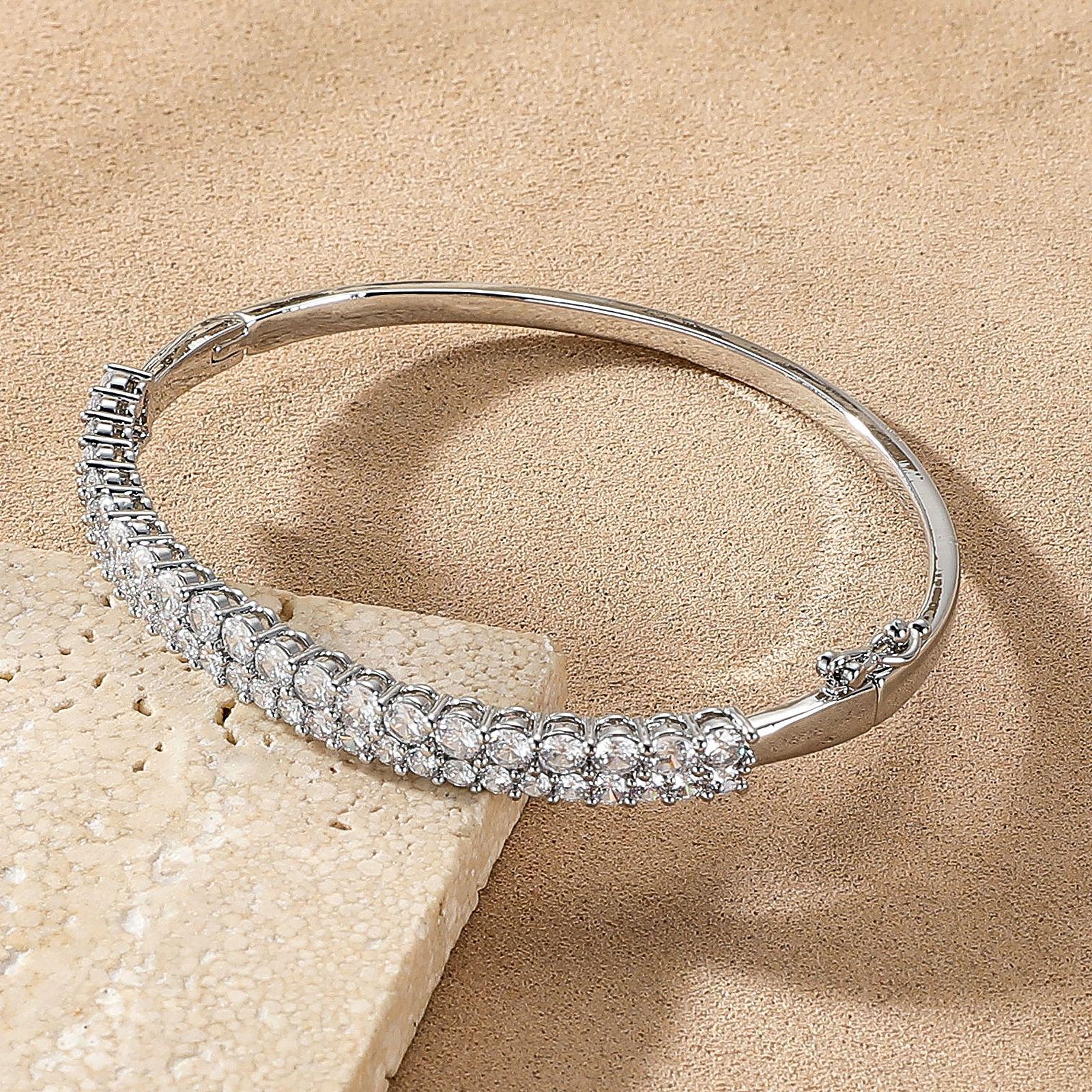 Versatile European & Korean Zirconia Multi-Layer Bracelet Bangle