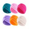 6pcs Soft & Cozy Womens Pleated Turban Caps - Elastic, Comfortable, Unscented Headwraps for Chemo, Solid Colors, Variety Pack fo