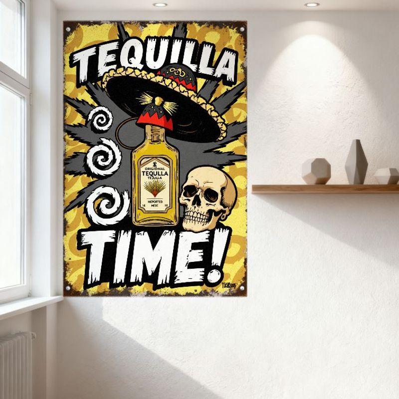 Vintage Yellow Black Graphic Metal Tin Sign Retro Art Poster for Home Bar Cafe Man Cave Decor