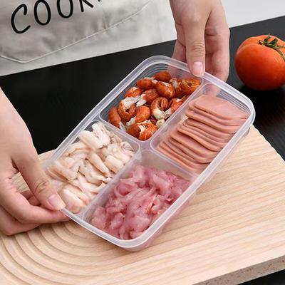 4 mřížky Potraviny Úložný box na ovoce Přenosná přihrádka Lednička Mraznička Organizéry Balené maso Cibule Zázvor Clear Crisper