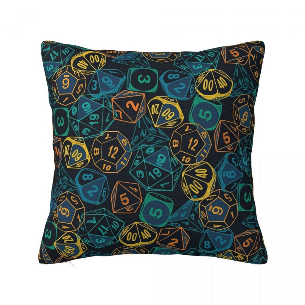 RPG Dice Teal Cluster Square Pillowcase Pillow Cover Polyester Cushion Zip Decorative Comfort Throw Pillow for Home Living Room