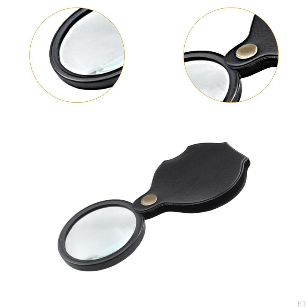 Folding 10x Small Glass Thickened Lens Compact Gemstone for Elderly Reading Repairing
