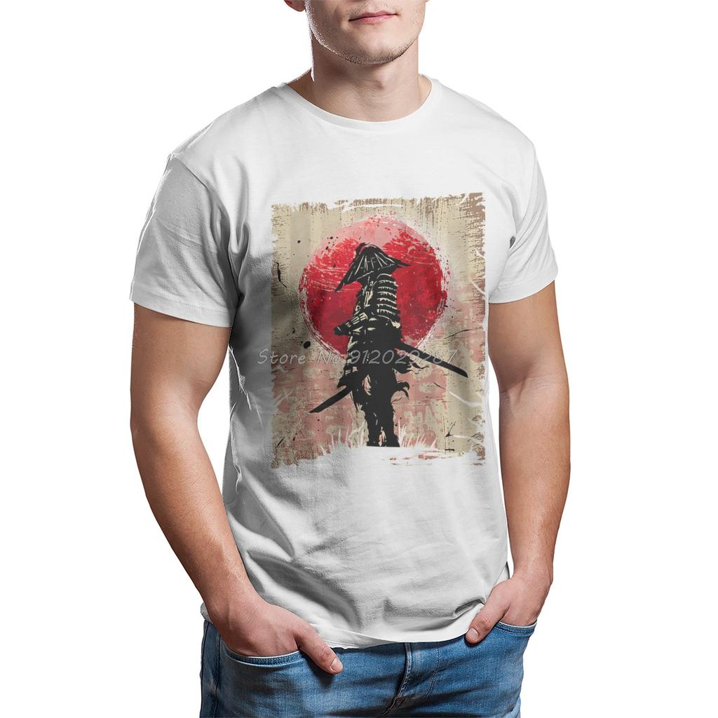 Japanese Art Samurai Vintage Fighter Retro Design T Shirt Men T Shirt Summer anime Cotton T-shirt Tees Streetwear Harajuku