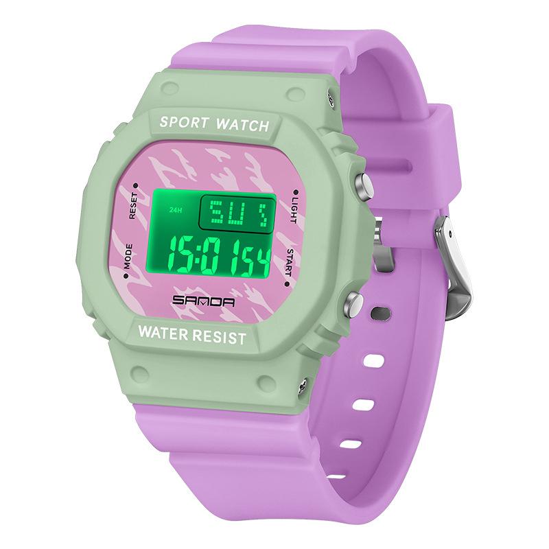 UTHAI CE143 Youth Vitality Square Multifunctional Children's Watch Fashion Sports Waterproof Calendar Student Electronic Watch