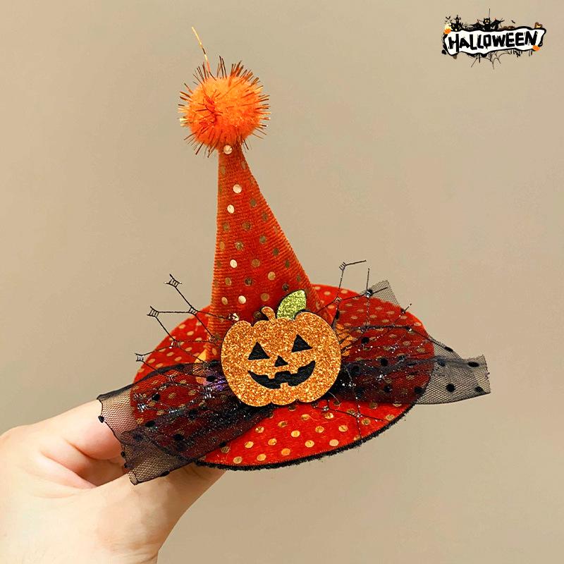 Cross-border One-Eyed Pumpkin Bat Halloween Hair Clip for Girls' Performances